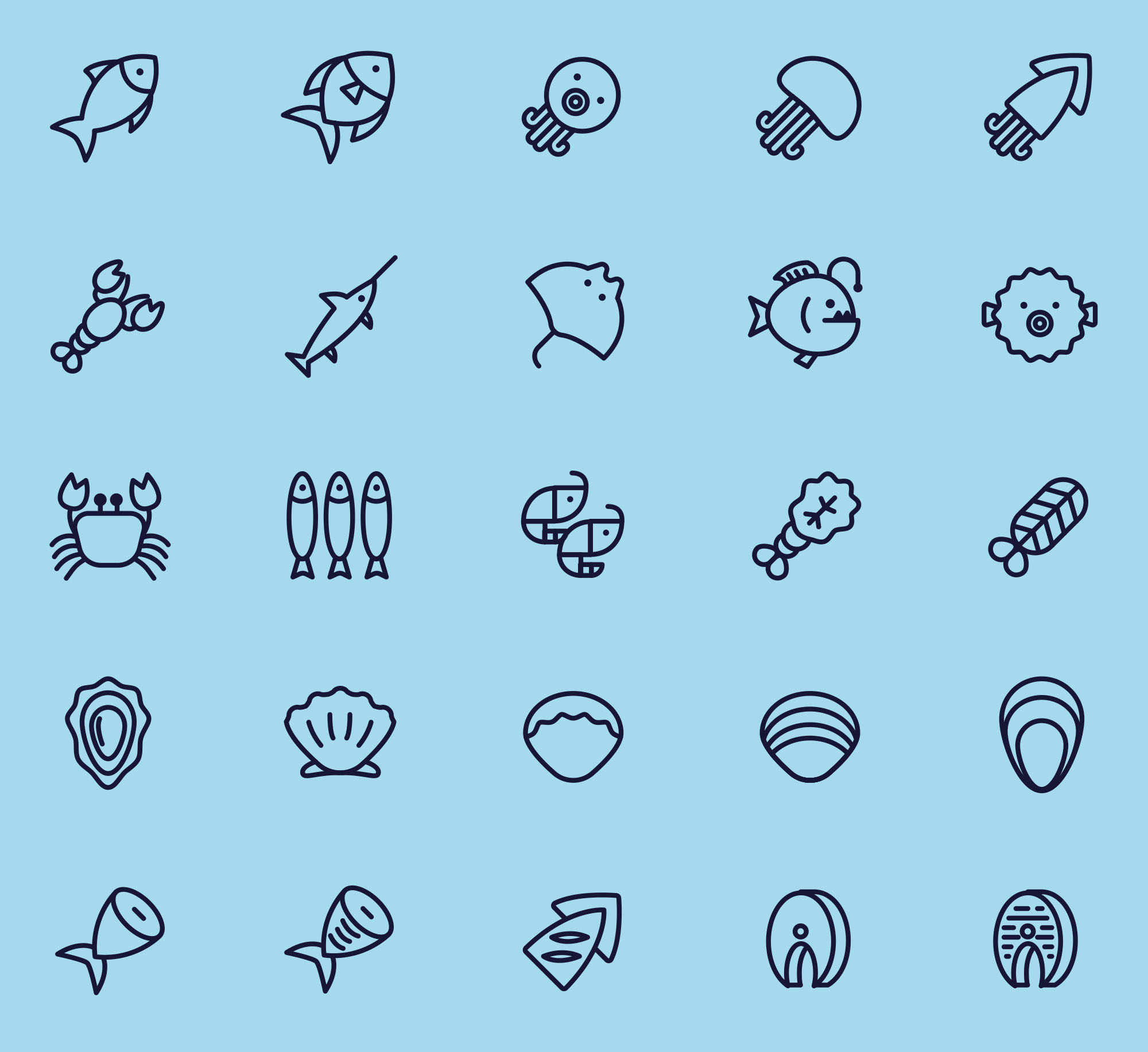A free sea food icons