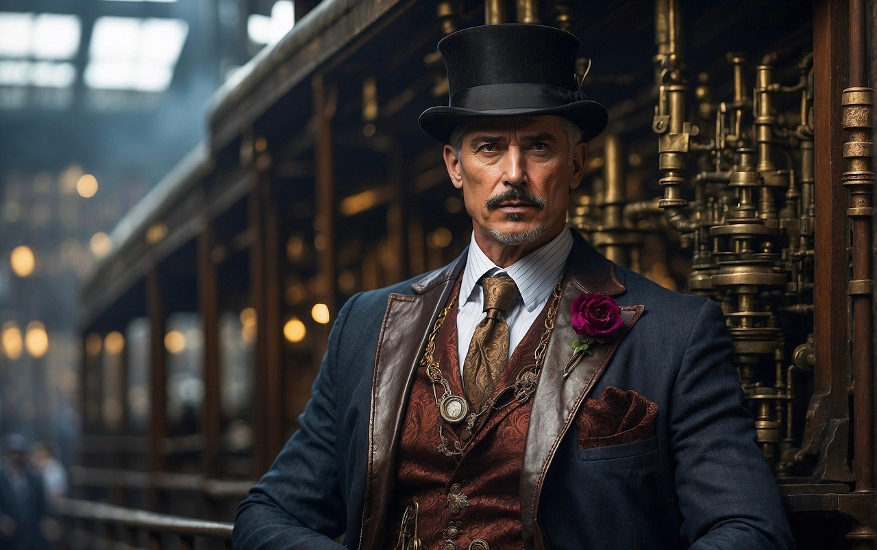 Vintage man steampunk style