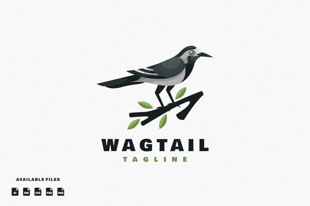 A Wagtail bird mascot logo template