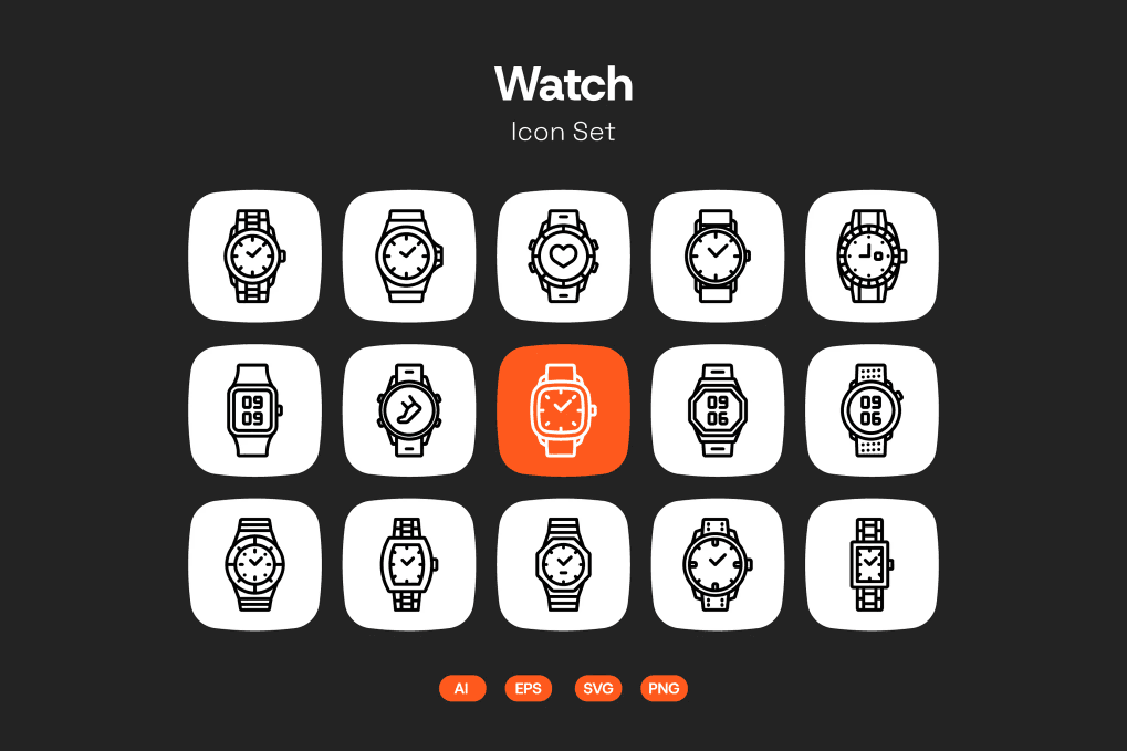A watch icon set