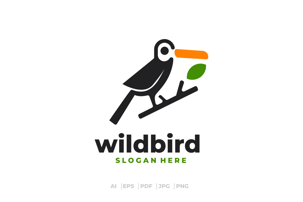 A wild bird logo template