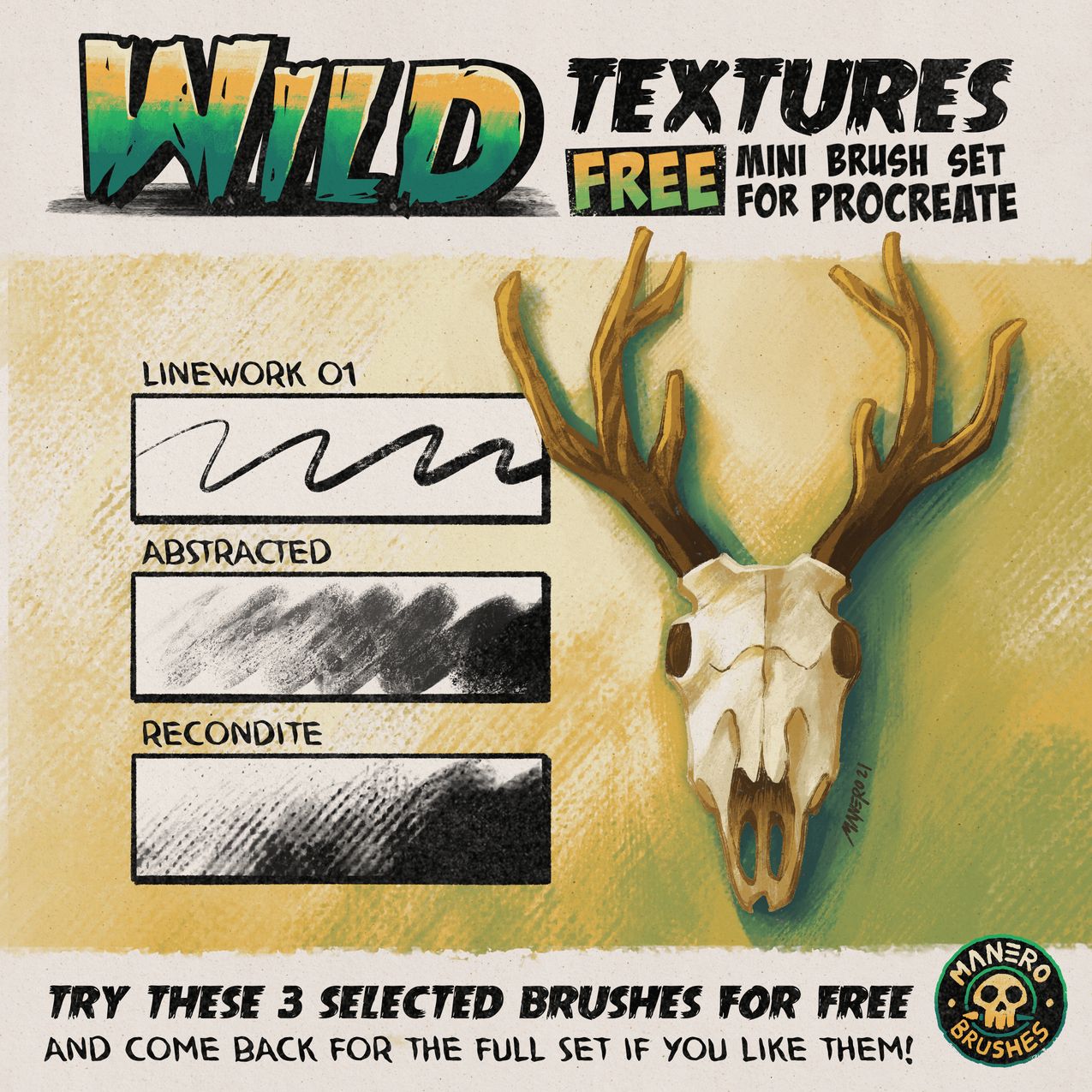 A free wild texture brushes for Procreate