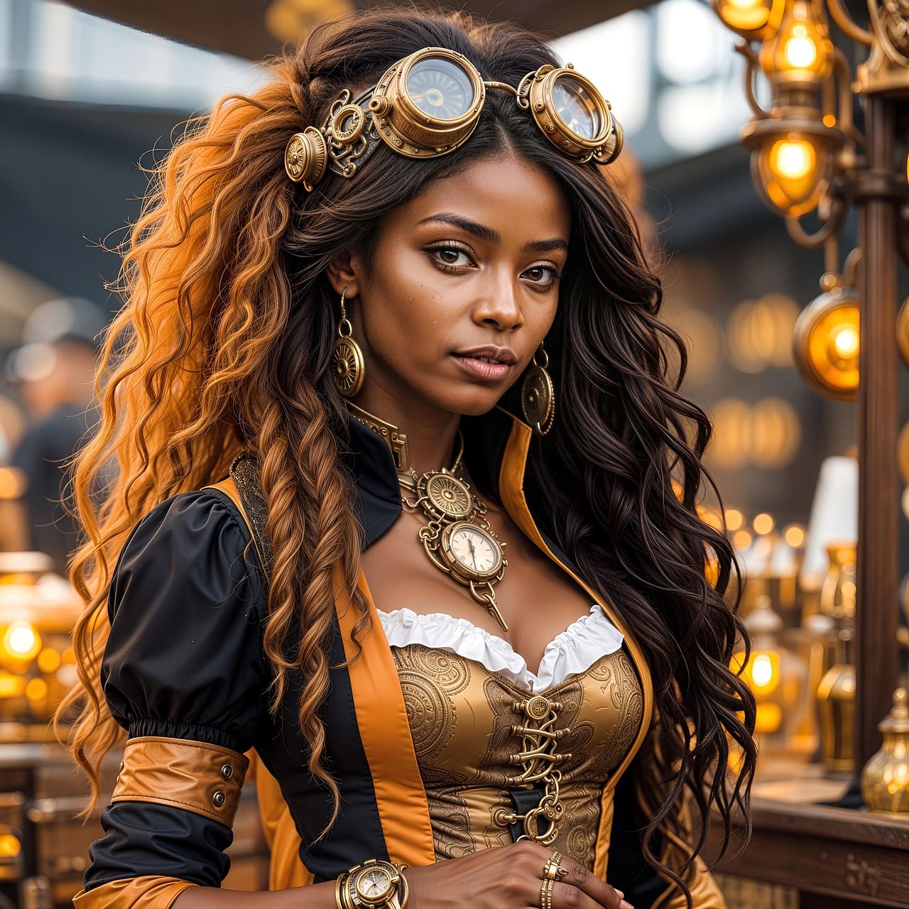 A Steampunk retro woman