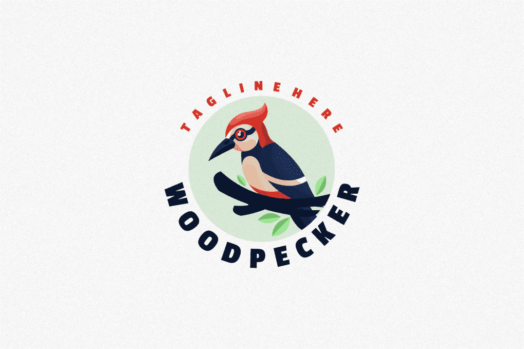 A Woodpecker bird simple logo template