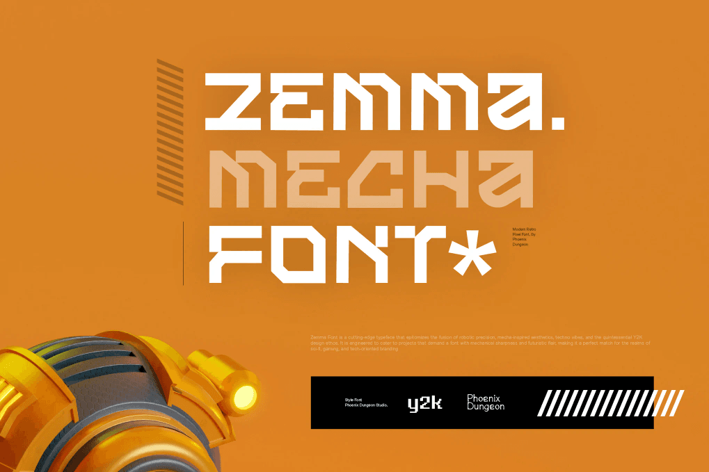 A Mecha robotic font
