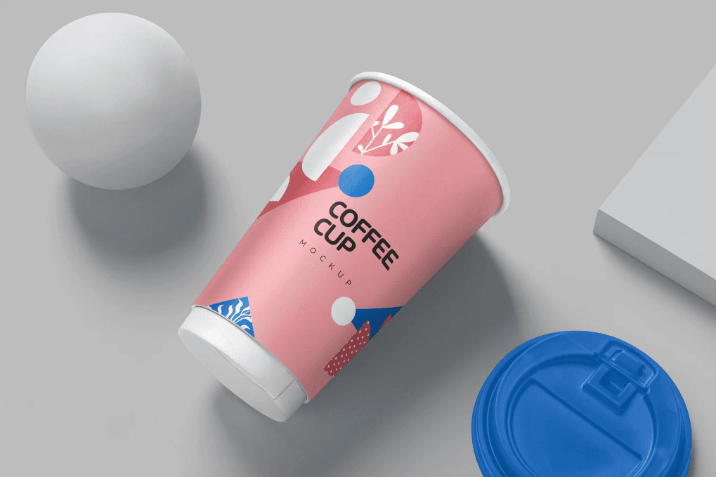 A paper cup mockup set