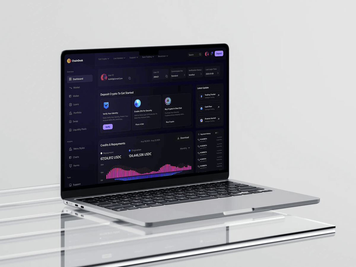 Website in dark mode