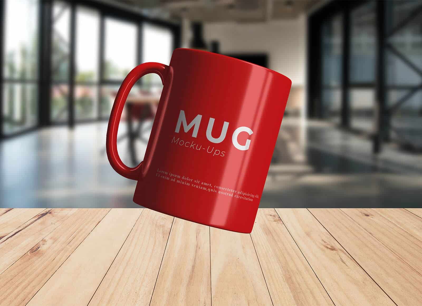 A free floating mug mockup