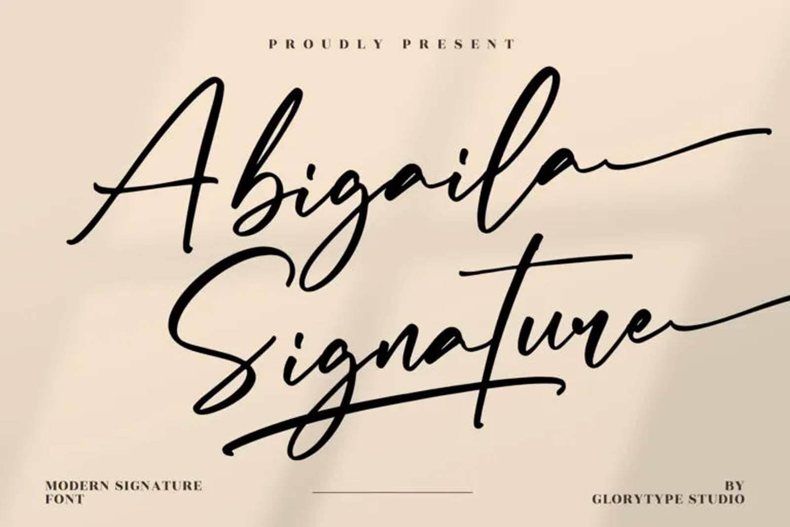A free modern signature font