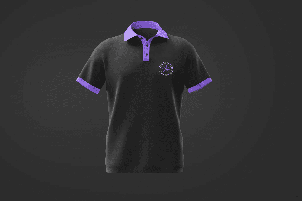 A black polo shirt mockup