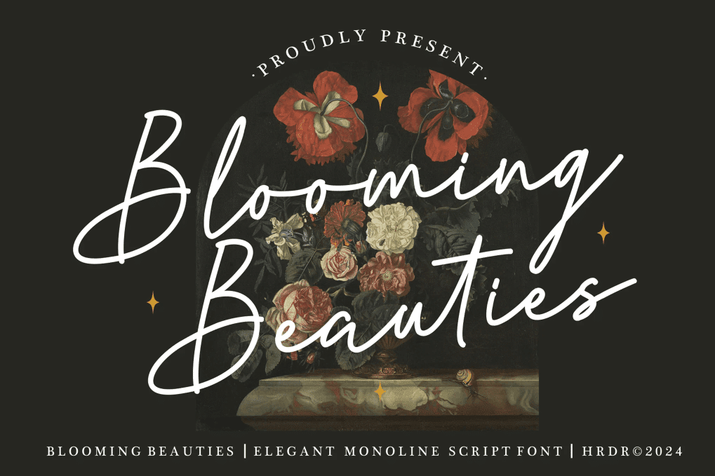 An elegant monoline script font
