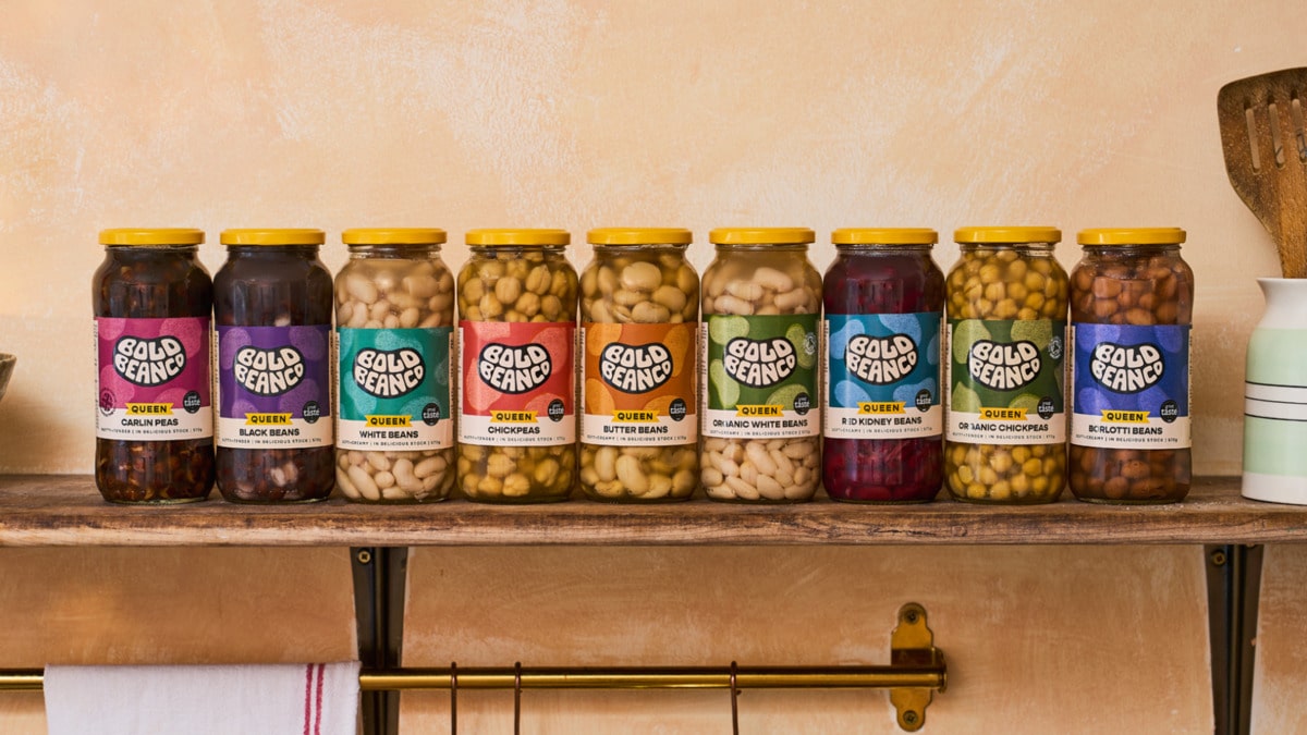 Bean glasses on the shelf