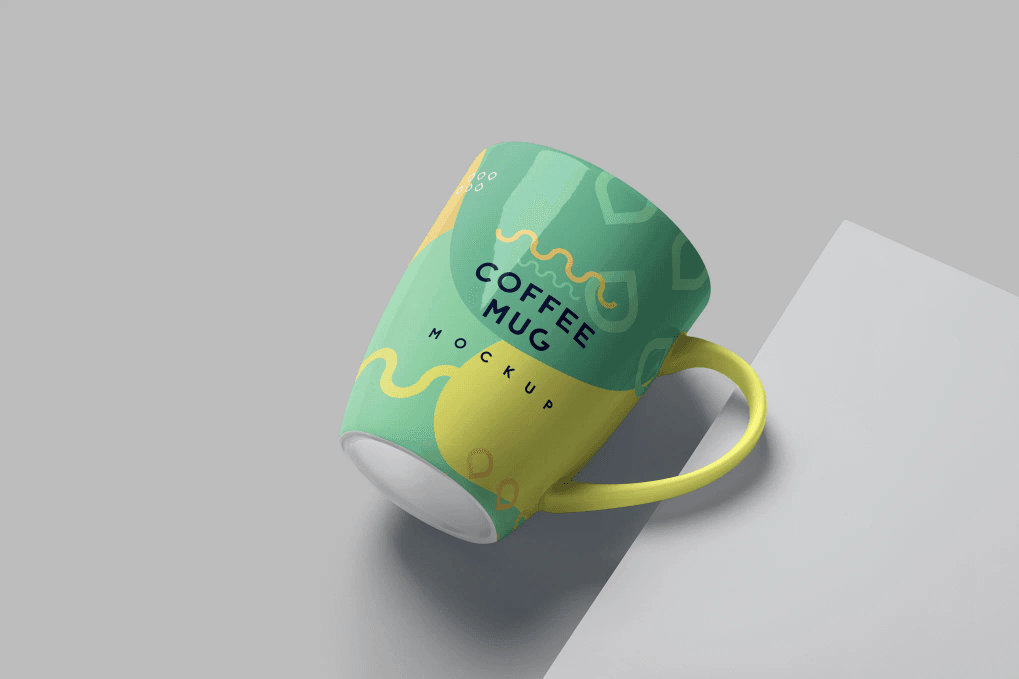 A ceramic coffee mug mockups