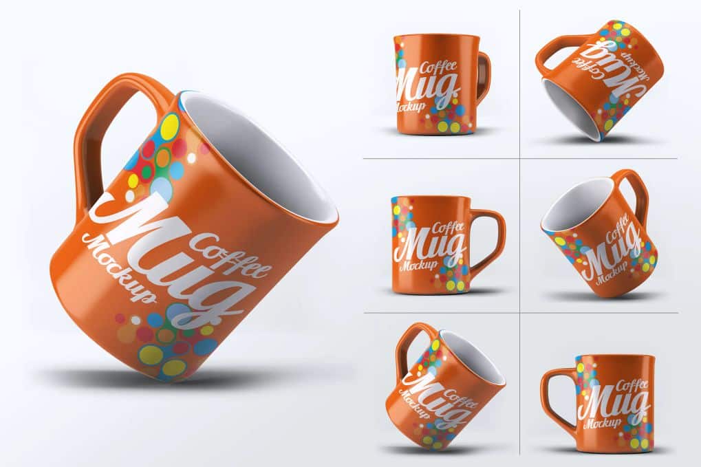 A coffee mug mockup set