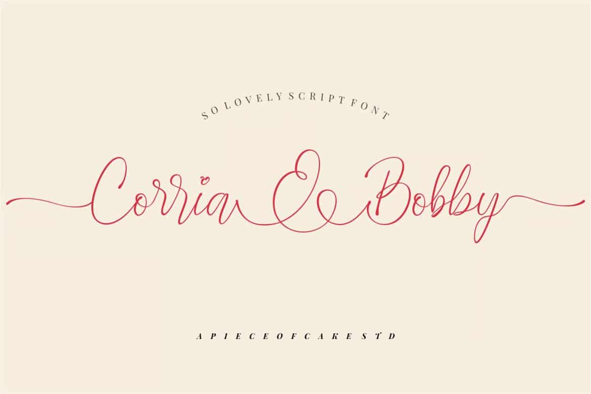 A lovely wedding script font