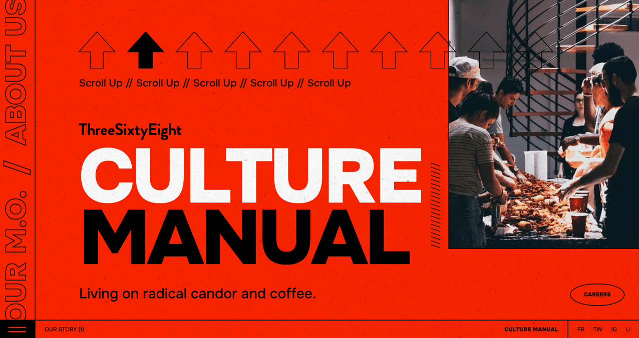 Culture manual red website layout