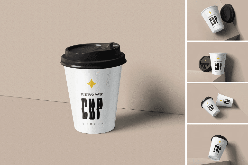 A white cup mockup set