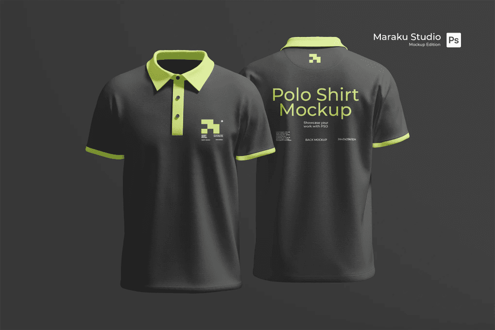 A dark polo shirt mockup