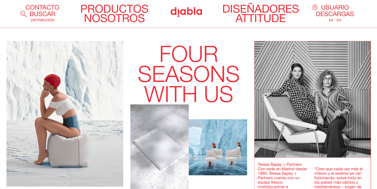 A light with red website layout