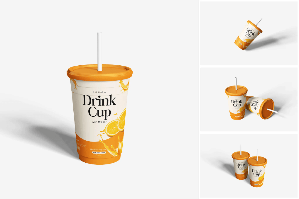 A drink cup mockup set
