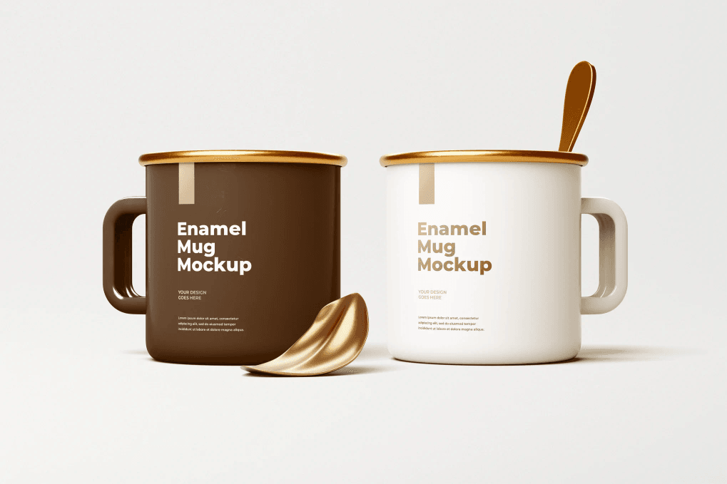 An enamel mug mockup