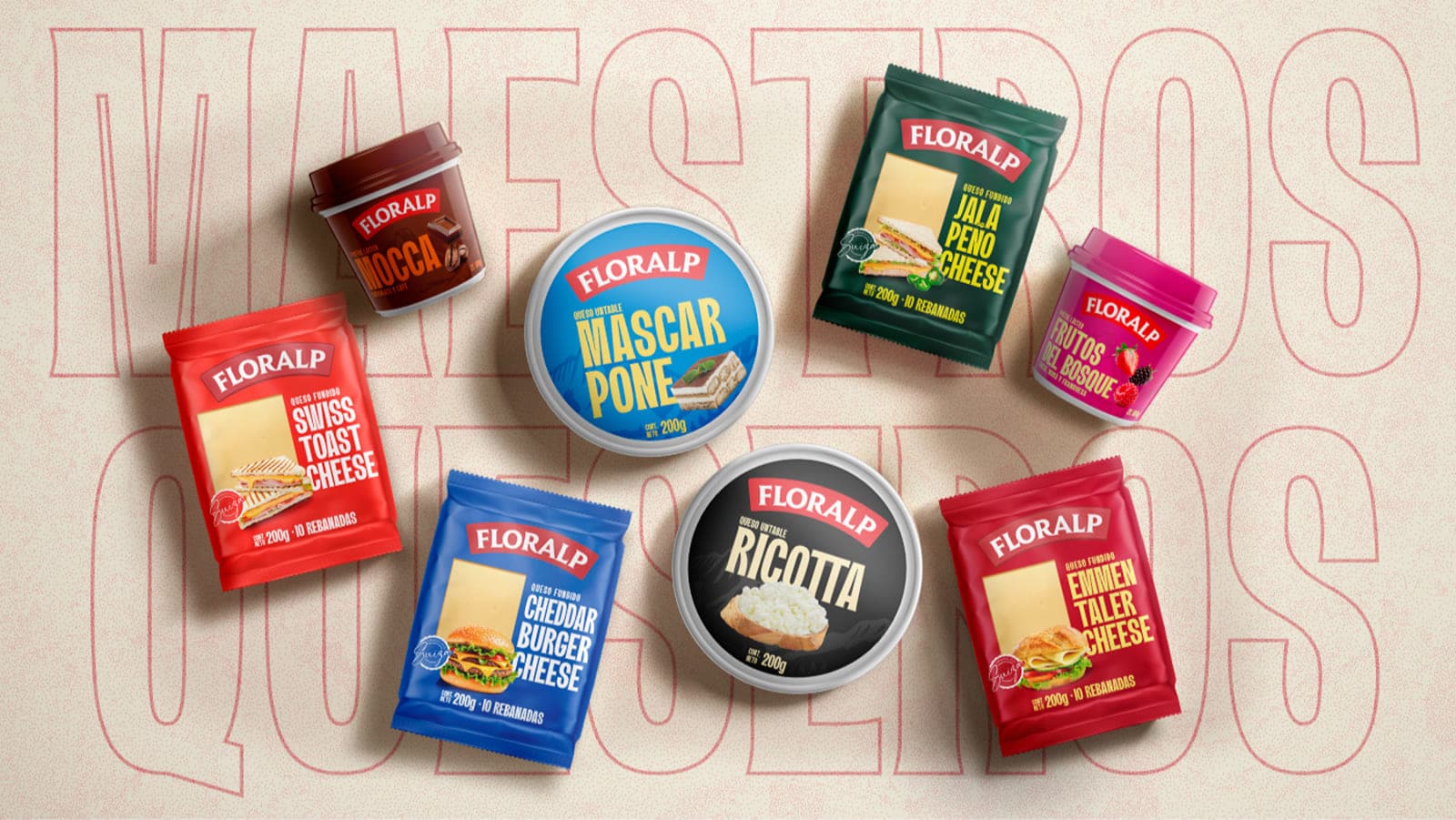 A bunch Floralp cheeses