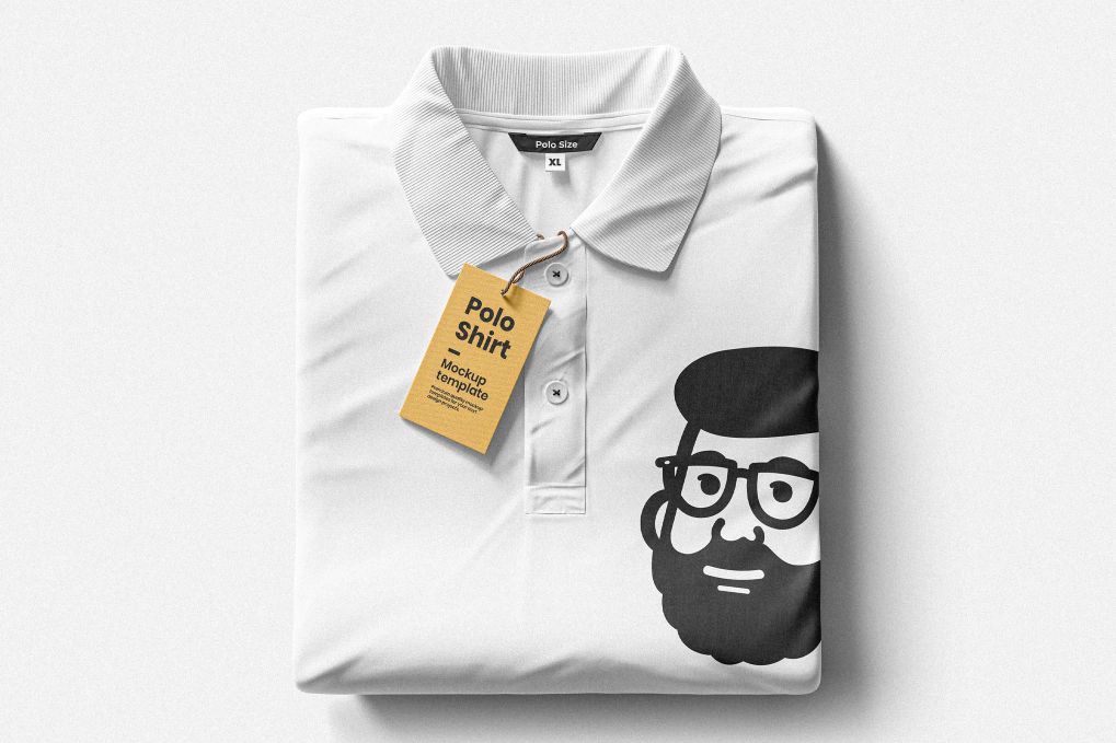 A folded polo shirt mockup