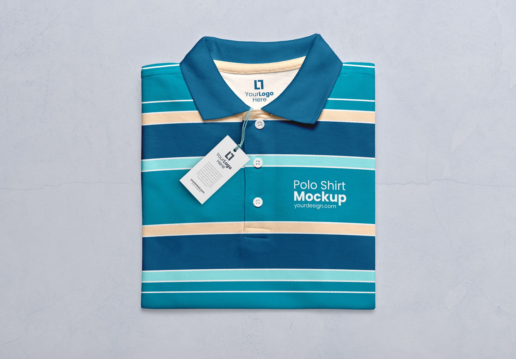 A free folded polo shirt mockup