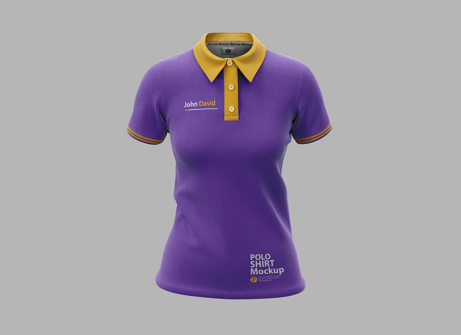 A free female 3D polo shirt mockup