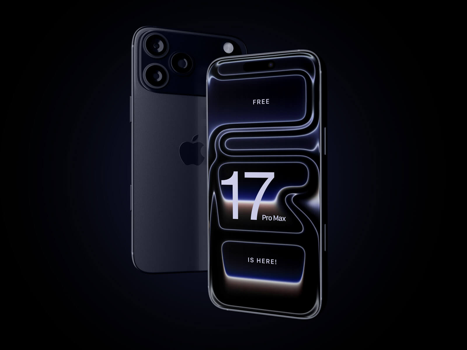A free black titanium iPhone 17 pro max mockup
