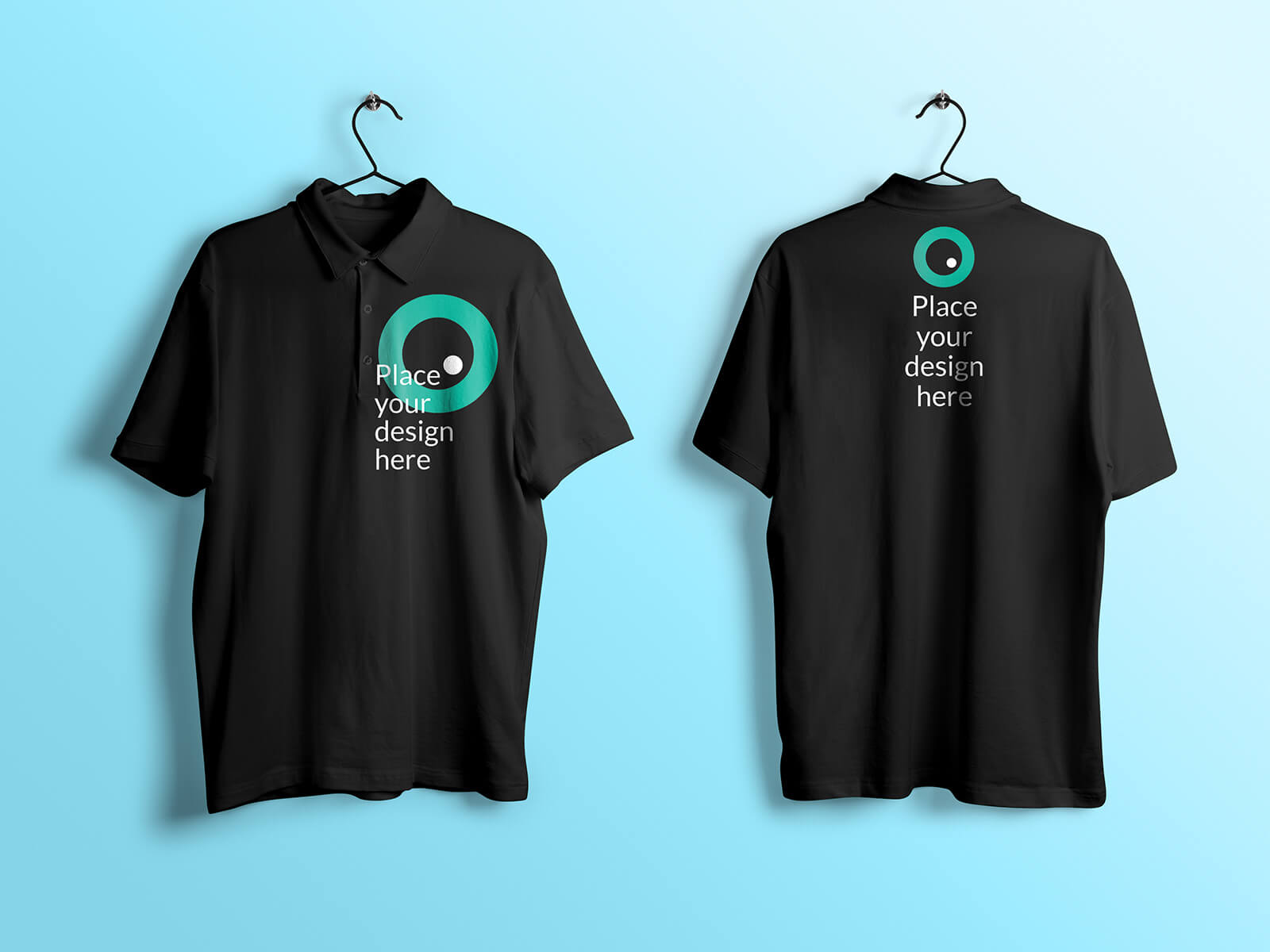 A free front and back polo shirt mockups