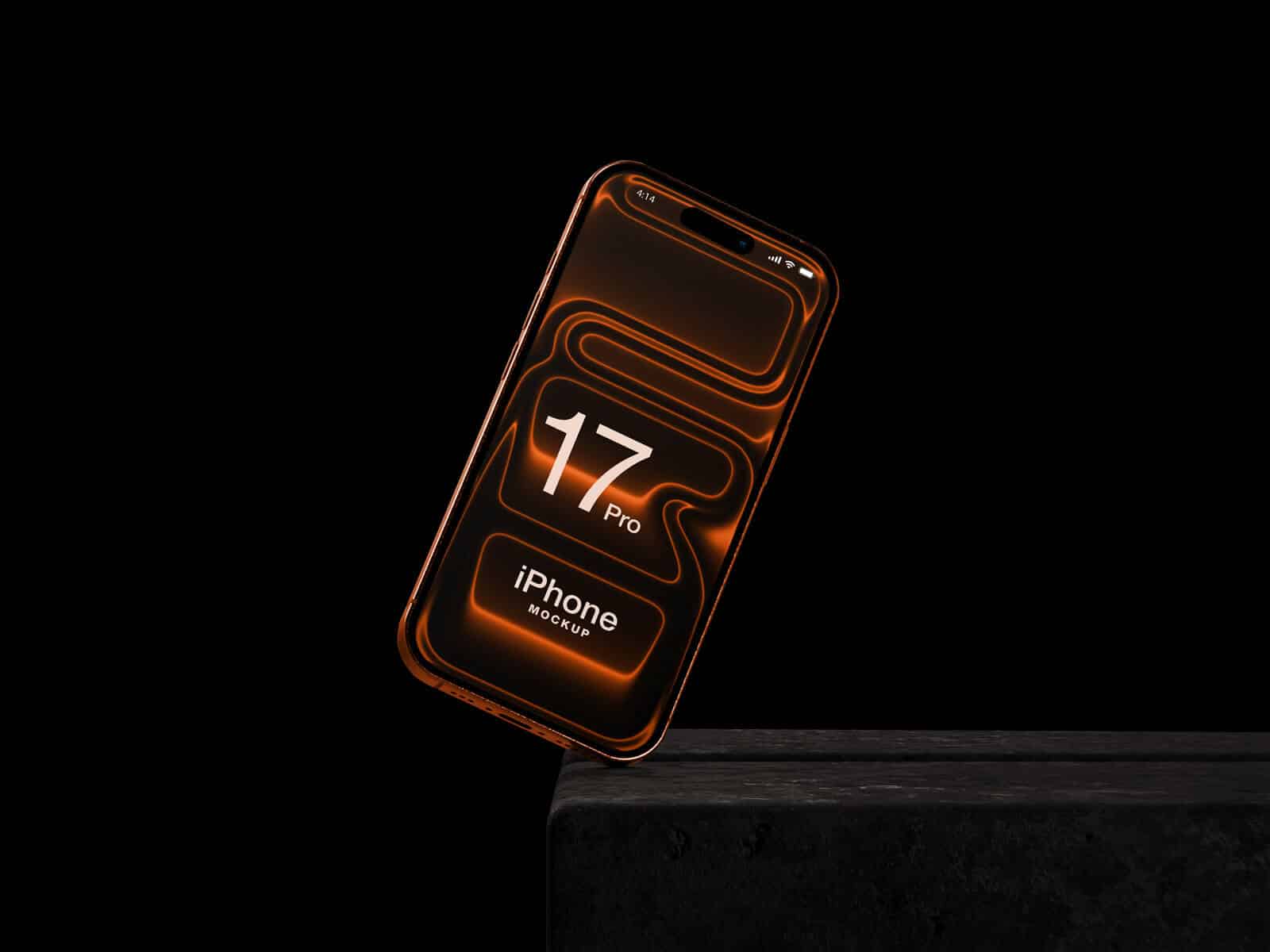 A free iPhone 17 pro mockup on edge