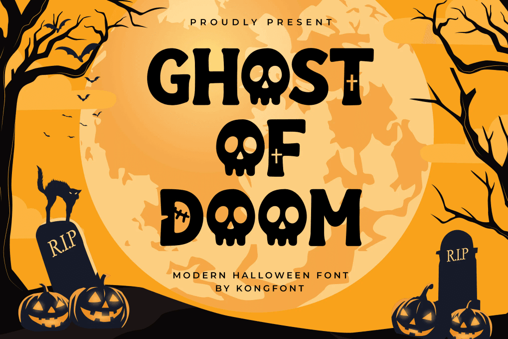 A modern Halloween font