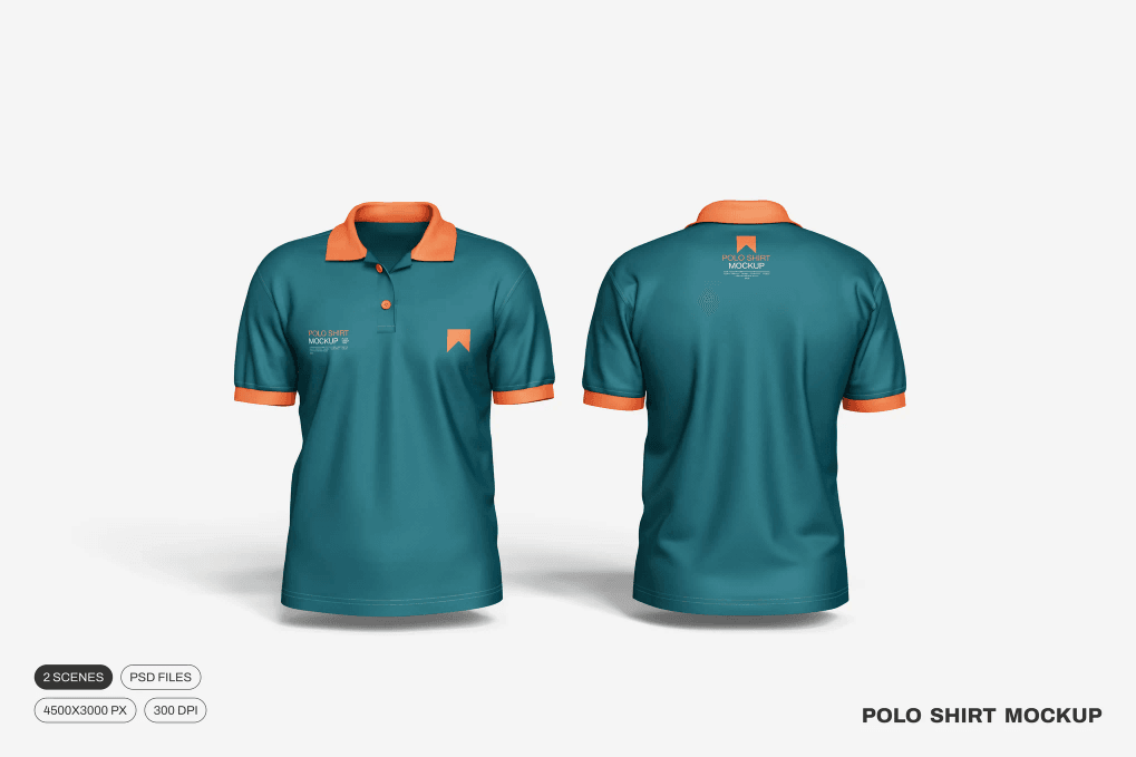 A green polo shirt mockup