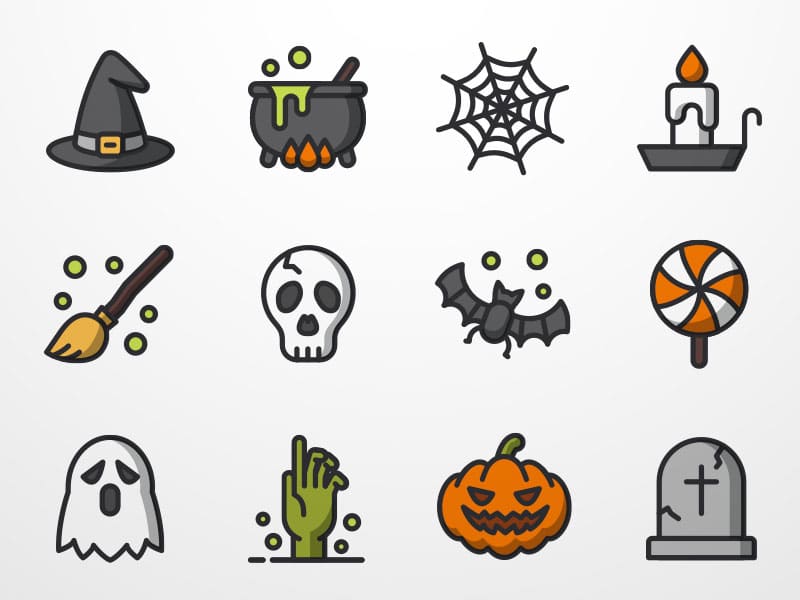 A free Halloween icon set