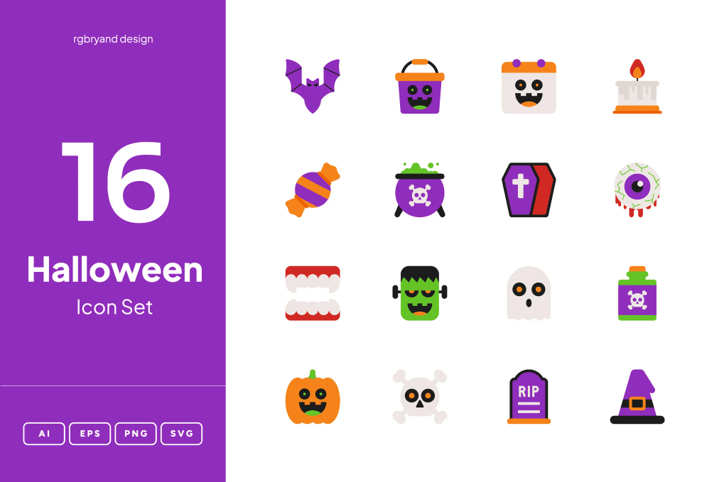 Halloween color icons