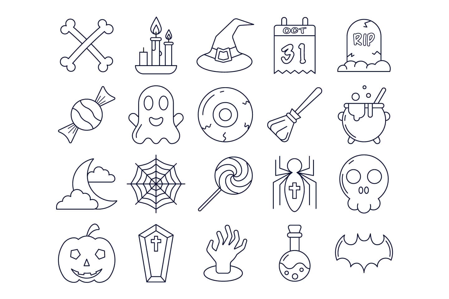 A free Halloween vector icon set