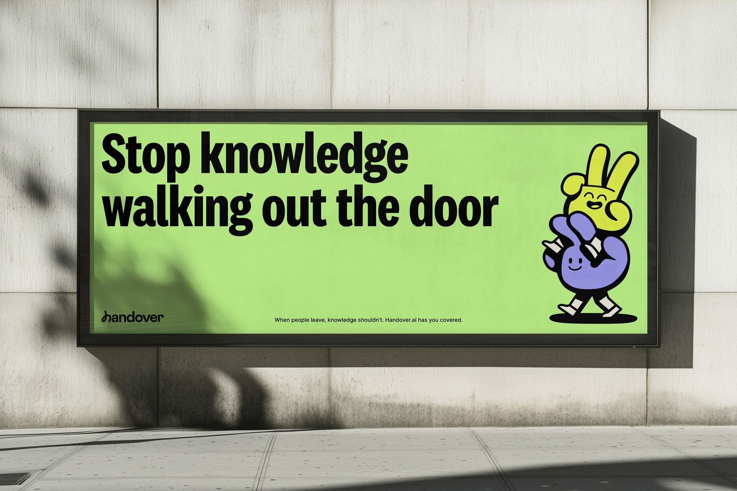 A handover on wall billboard