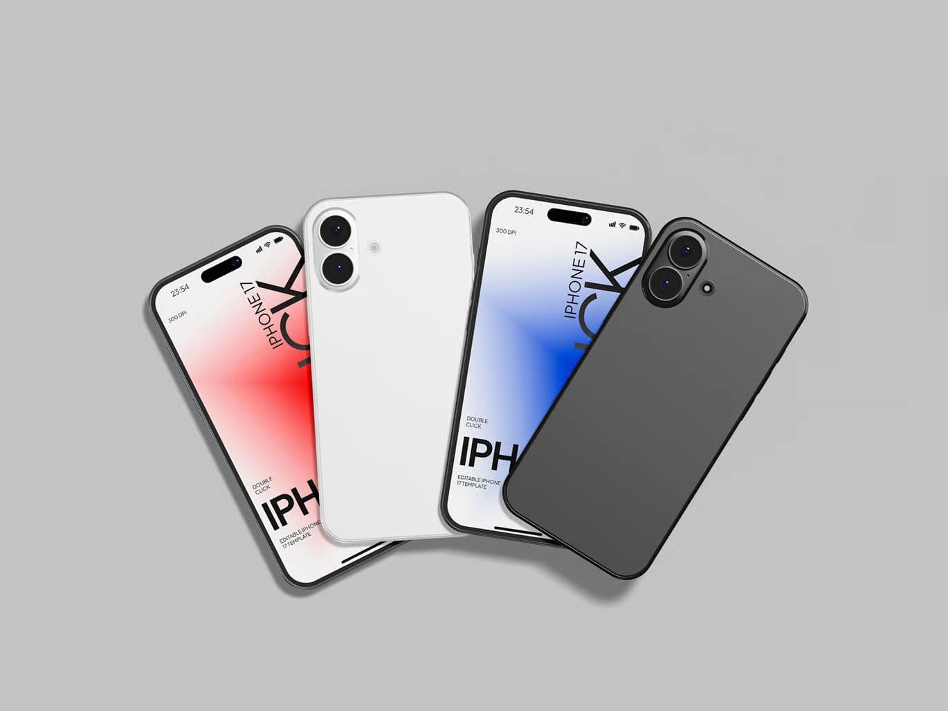 An iPhone 17 mockup templates