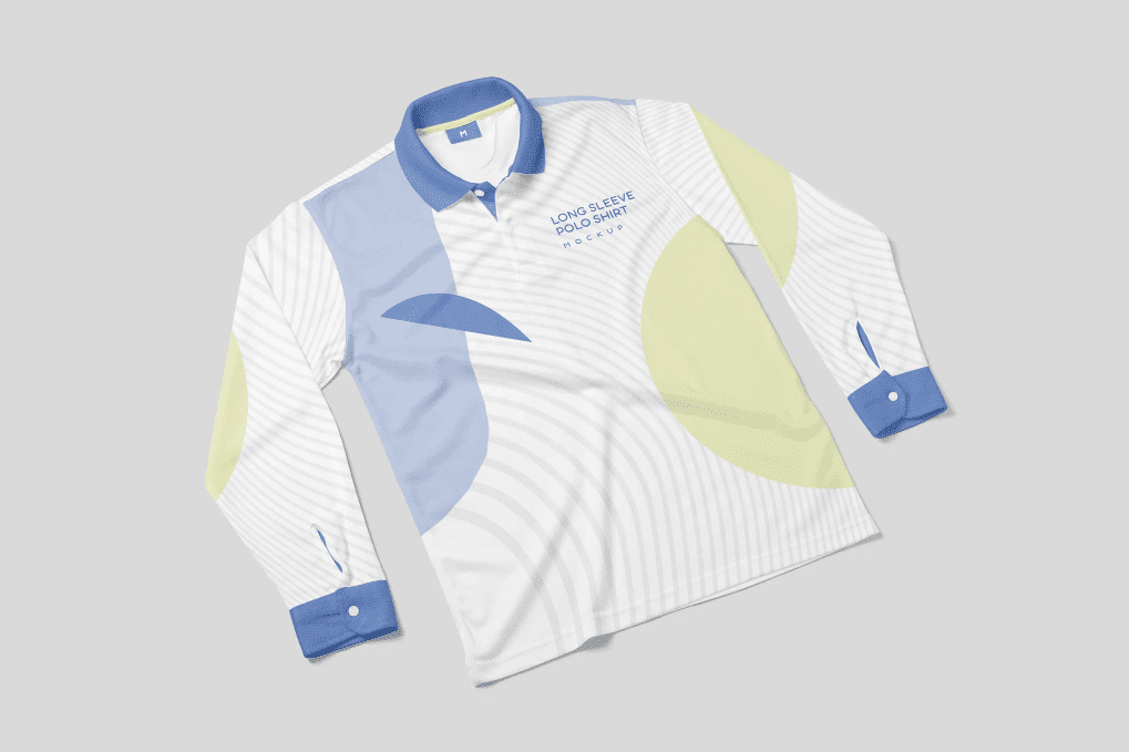 A long sleeve polo shirt mockups