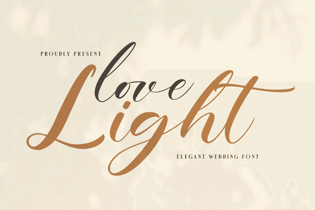 An elegant wedding font