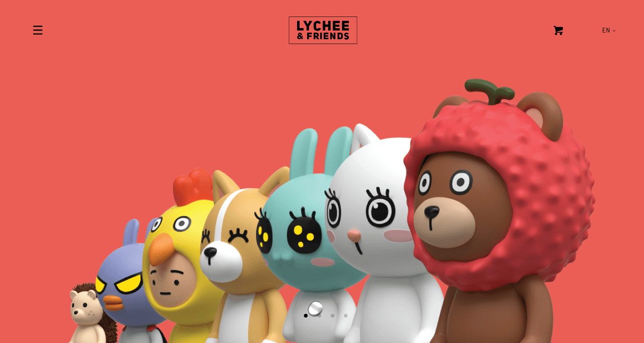 Playful red website layout