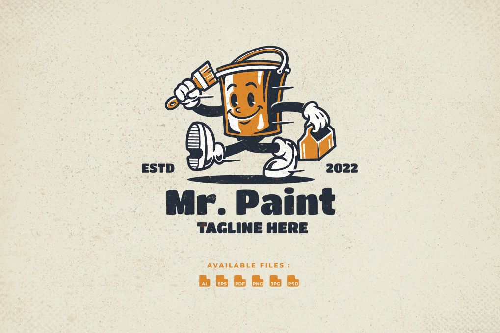 A painter vintage mascot logo