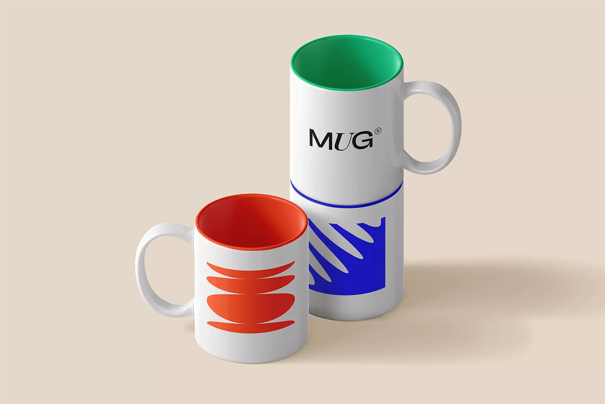 A free isometric mug mockup scene