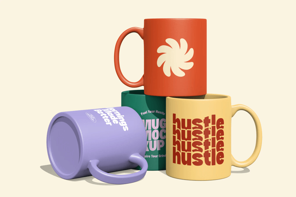 Colorful mug mockup