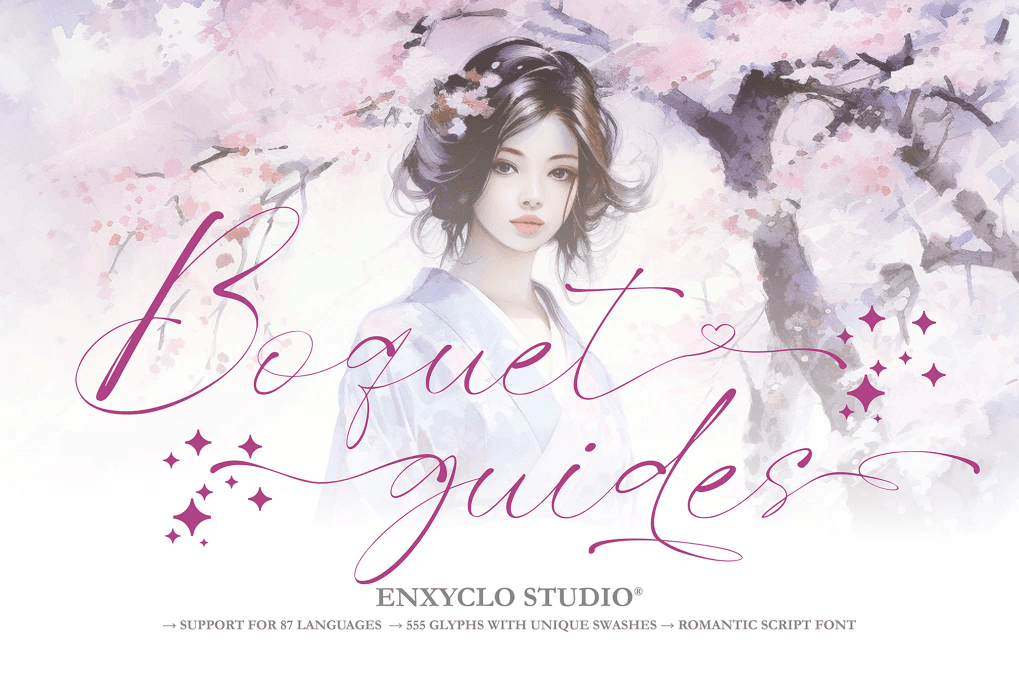 A romantic script font