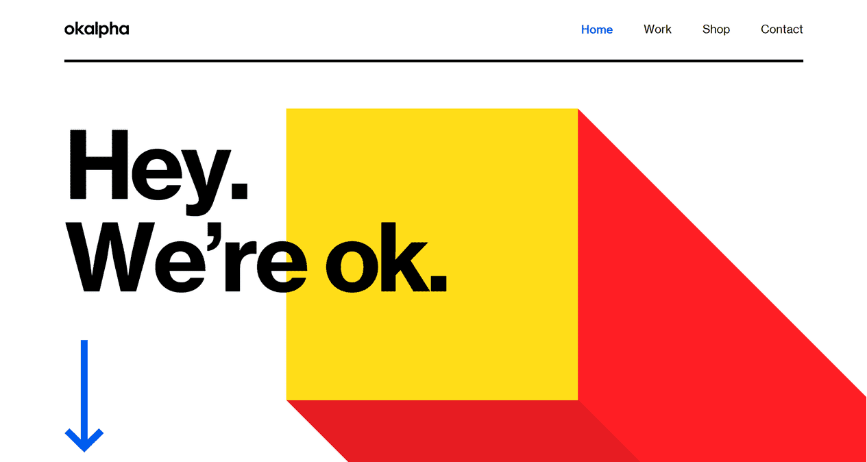 A simply white red website layout