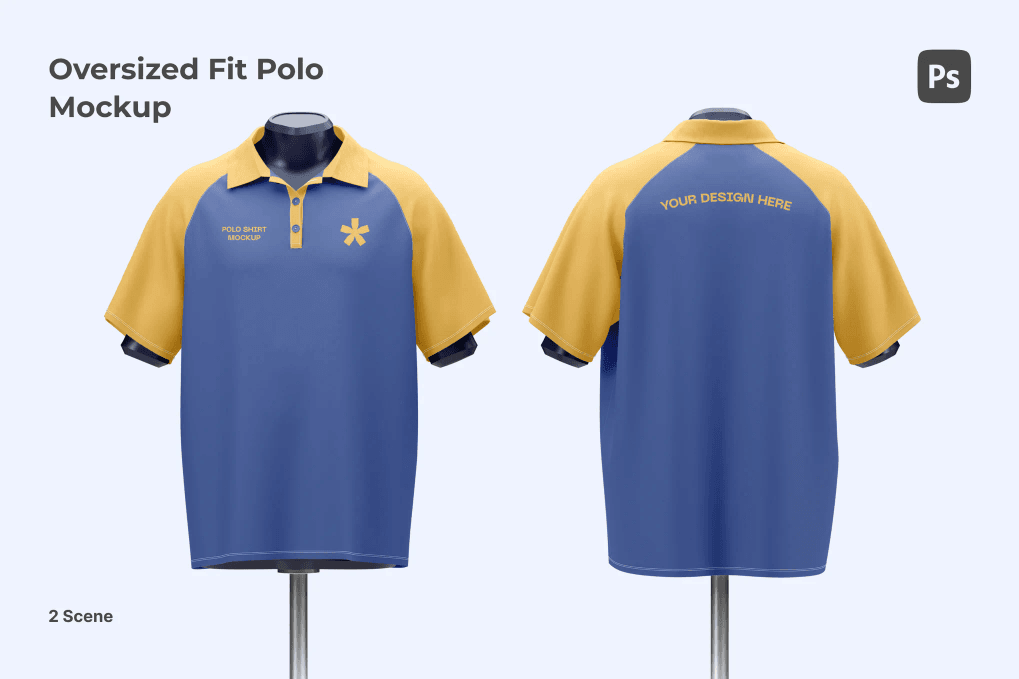 An oversized fit polo shirt mockup
