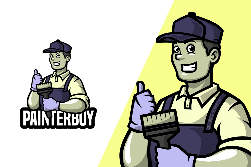 A painter boy mascot logo template
