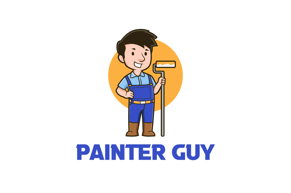 A painter guy cartoon mascot logo